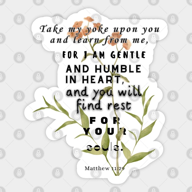 Matthew 11:29 Sticker by AbstractArt14